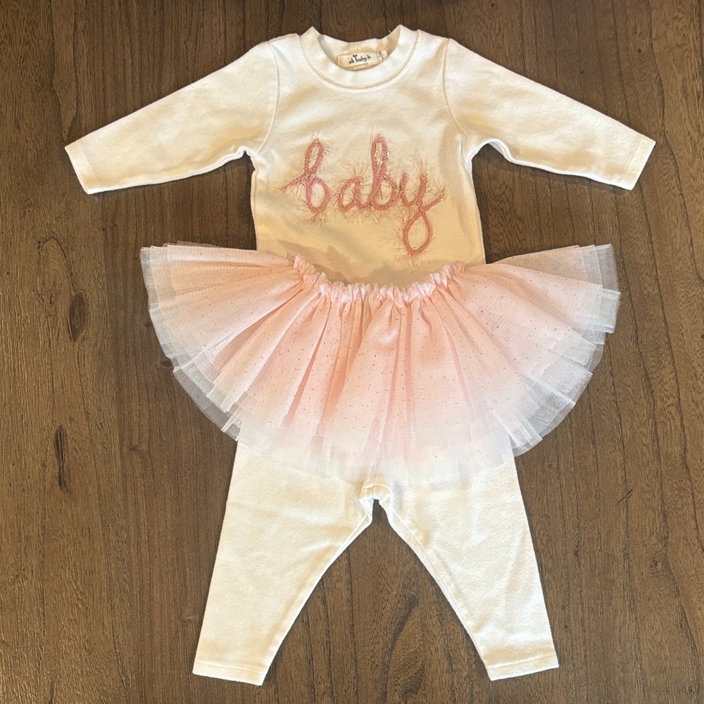 Charming Pink and White Baby Tutu Set